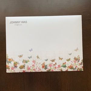 Johnny Was envelope and postcard